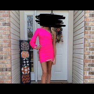 Hot pink short formal dress